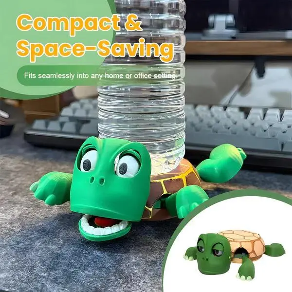 Alas Gelas Penyu Cetak 3D - Tempat Gelas Interaktif dan Menyenangkan dengan Desain Ramah Lingkungan | Hadiah Ideal untuk Pecinta Humor & Alam