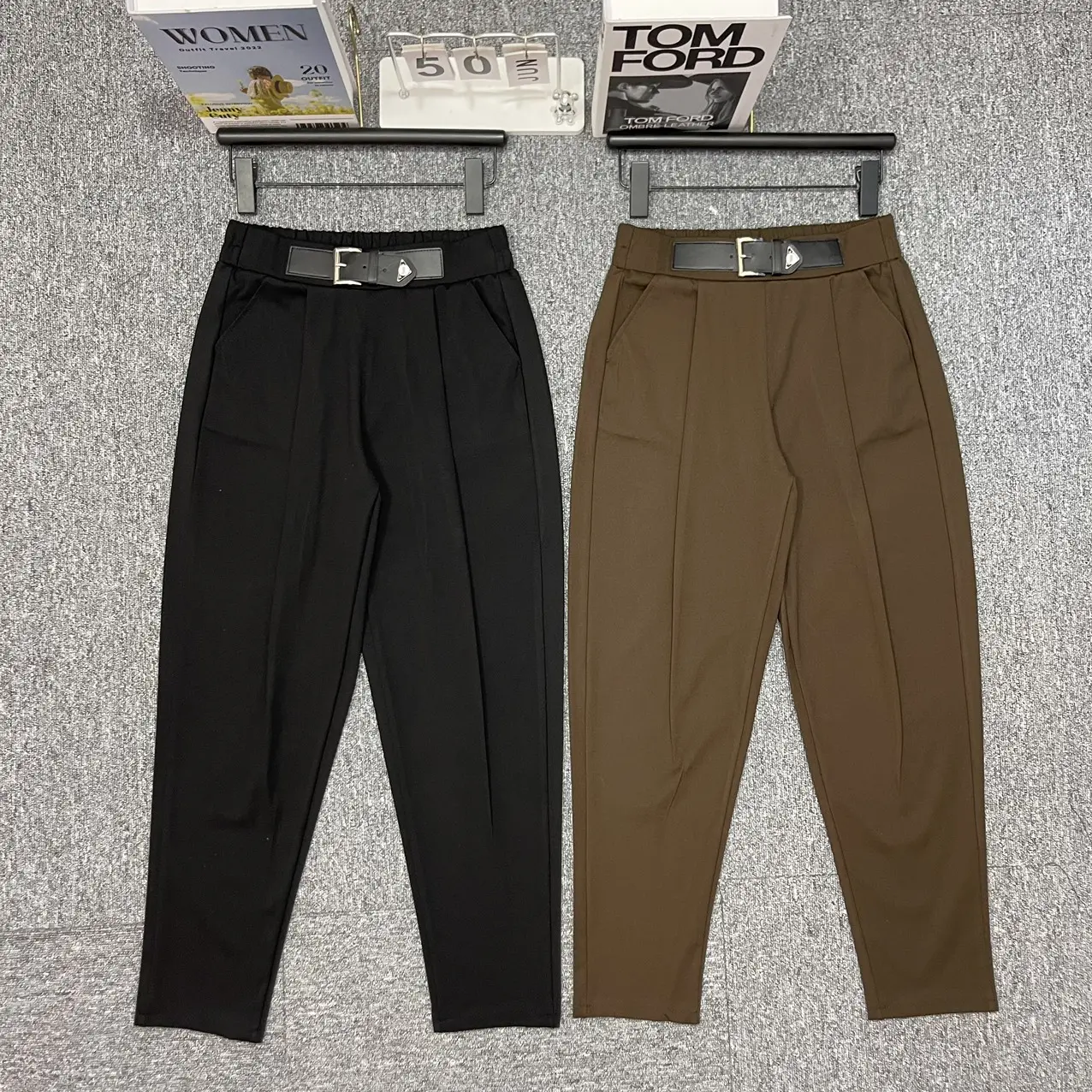 (NEW) Quần Baggy Pra Cạp Chun Phối Da Có BIGSIZE, Chất Liệu U mì Hàn Co Giãn 4 Chiều Women Pants Nữ- B168