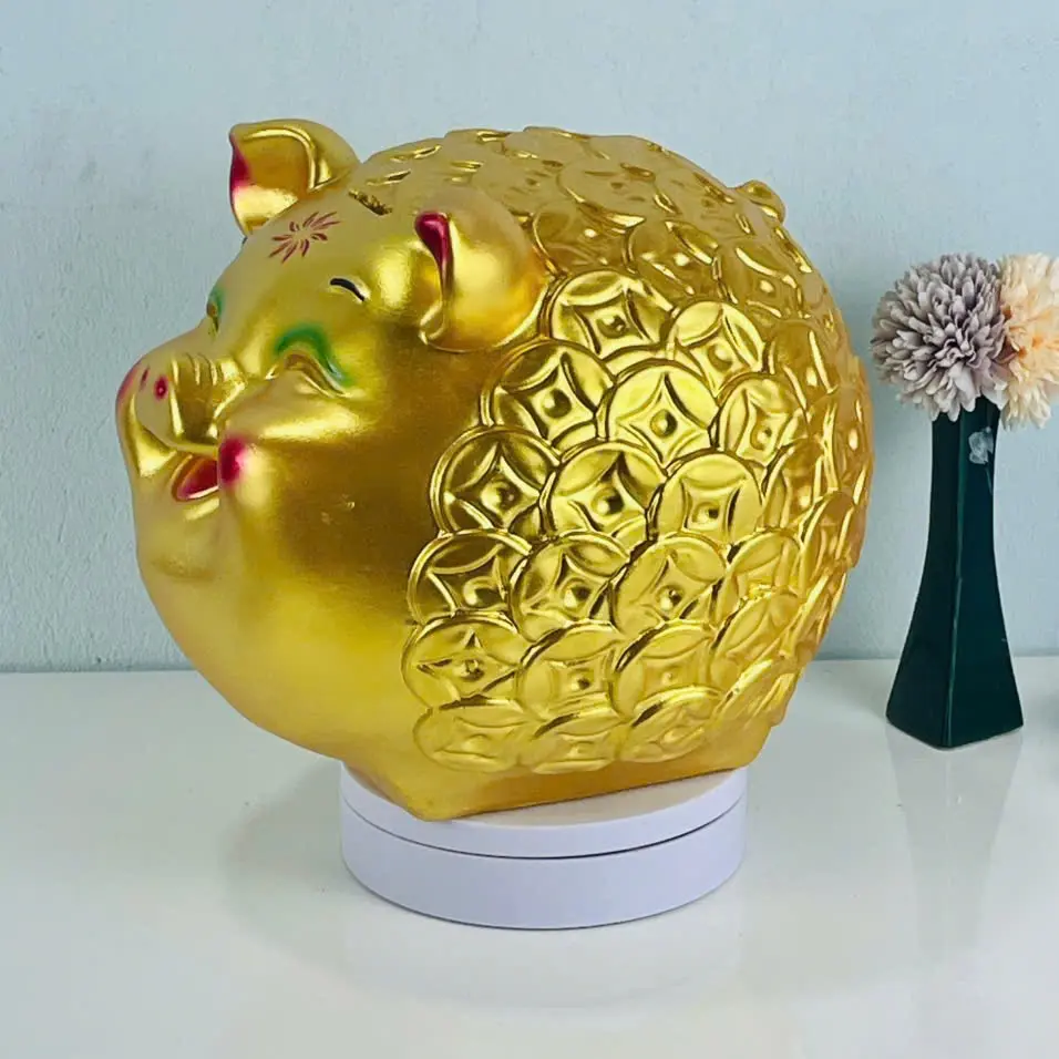 Heo Đất Đồng Tiền Size Lớn, Heo Đất Xinh, Ống Tiết Kiệm, Hũ Tiết Kiệm