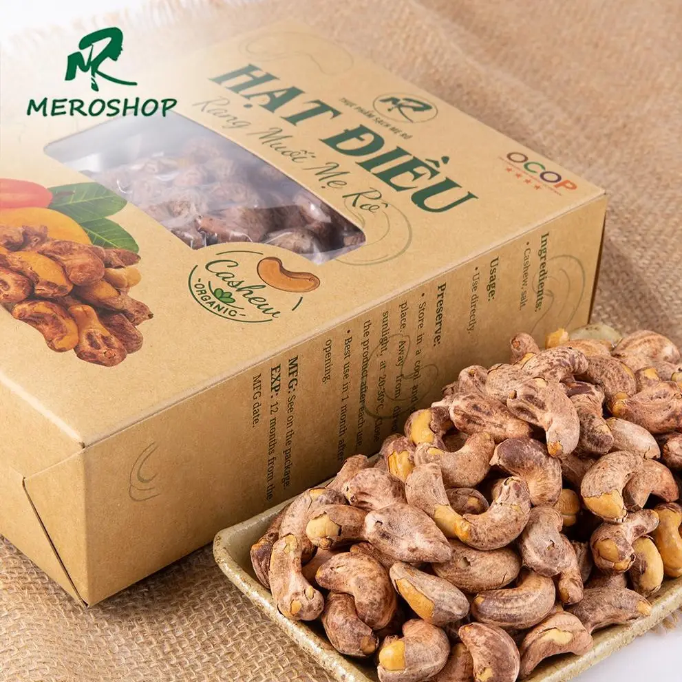 Hạt điều rang củi (vị muối) Mẹ rô, có hồ sơ công bố, xuất hóa đơn công ty đầy đủ