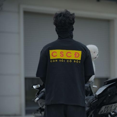 Áo thun Đen CSCĐ ( con sói cô độc ) , Áo thun unisex nam nữ form rộng oversize chất liệu Cotton