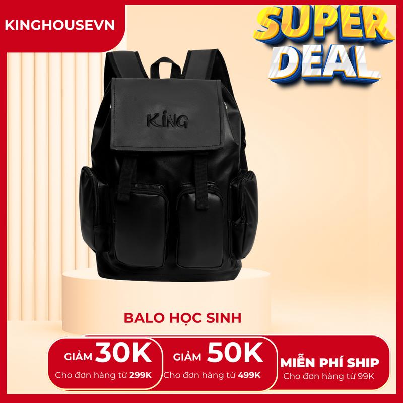 <KING 3 THÊU TRÊN>Balo Packback Unisex Logo King Nỗi - Đi Học Đi Chơi - Kháng Nước - Đeo Vai