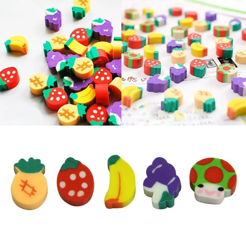 1pcs MINI Fruit Eraser Colored Cartoon Eraser Clean Up Leave No Trace Reward Gift Necessary For M4A8