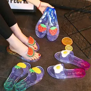 Sandal Jelly Import Sandal Buah Lucu Transparan Anti Slip Sandal Anak dan Wanita Korean Style Wanita Nyaman