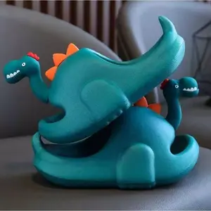 Sendal Slop Anak Dinosaurus 3D Anak Laki/Perempuan Sandal Viral Karakter Dino Anti Licin Bahan Empuk