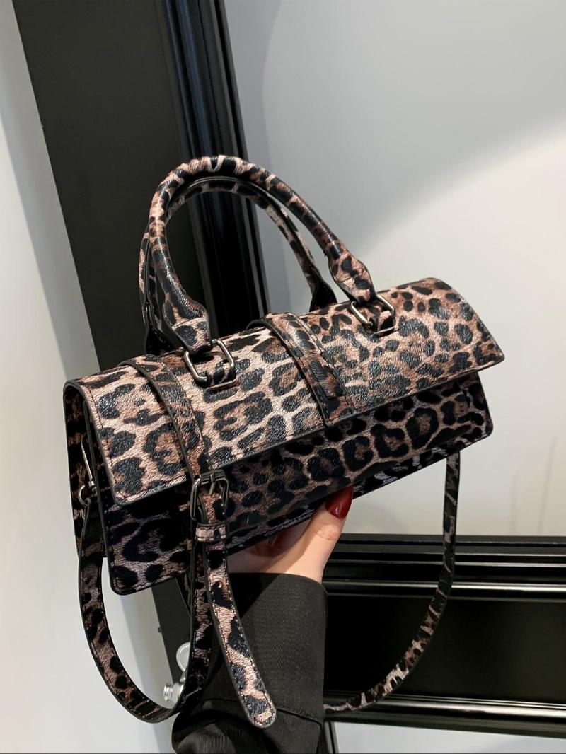 Product Introduction of Fashionable Retro Leopard Print Handbag, Women's Casual and Versatile Shoulder Bag, Crossbody Bag, Fashionable and Versatile Daily Commuter Bag 15