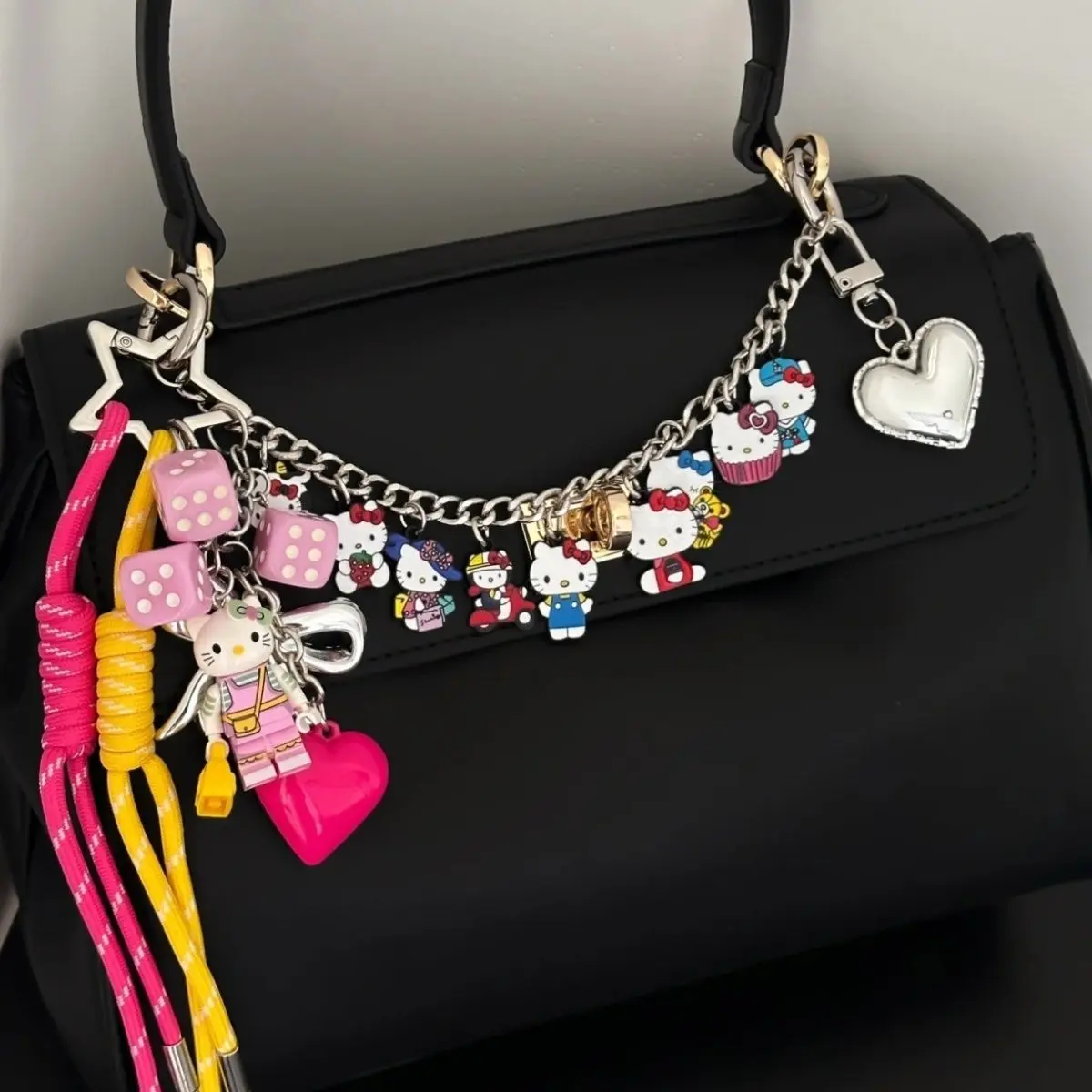 Hello Kitty Metal Chain Extremely Complex Bag Accessories Alloy Super Cute Bag Hanging Double Buckle Chain Small Pendant