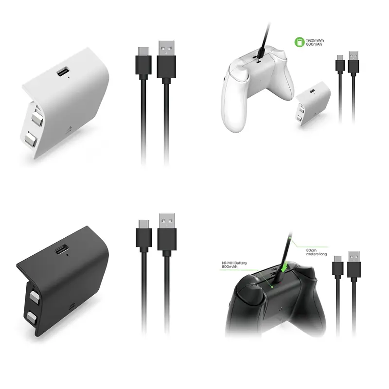 Bộ sạc pin điều khiển, dành cho pin có thể sạc lại SeriesS, Bộ sạc pin tay cầm trò chơi, với Cáp USB, Phụ kiện chơi game, Hàng Có Sẵn 1