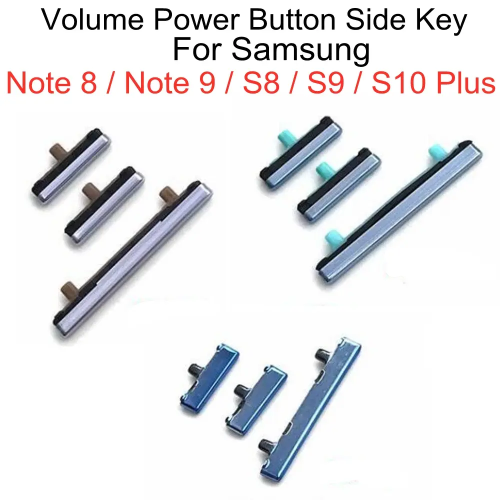 Side Key Power On Off and Volume Buttons Replacement Parts For Samsung Note 8 S8 S9 S10 Plus Volume Power Button Side Key