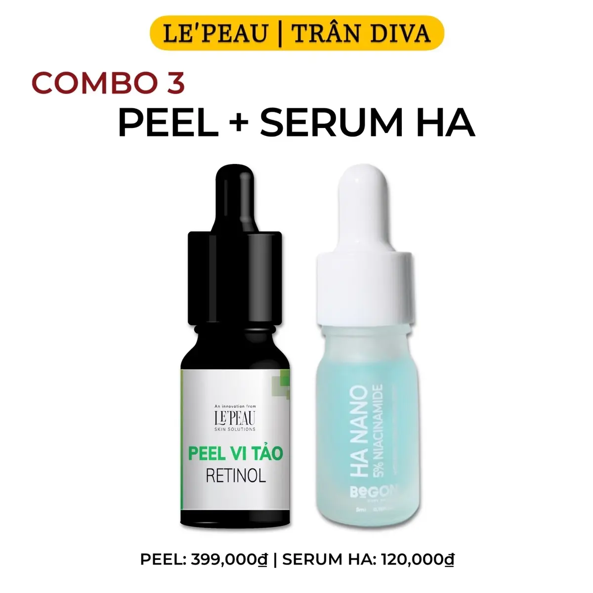 [Mã 2] - [Tặng 1 Serum HA 5ml, Tặng 1 Sữa Rửa Mặt 5Oml] Peel Vi Tảo Retinol Hỗ Trợ Tẩy Tế Bào Chết, Giảm Thâm Sạm - Thương Hiệu: LE’PEAU Skincare Peel Da