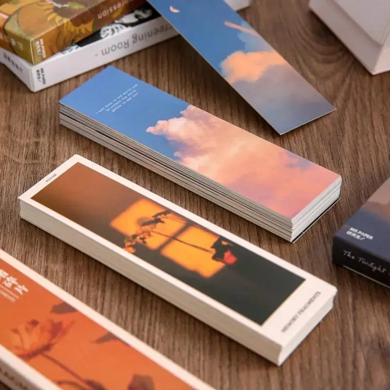 30 Pcs/pack Memory Landscape Series Reading Book mark dusk moon Book Page Marker Student Stationery Paper Bookmark