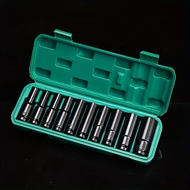 10pcs Set 1/2 Inch 8-24mm Electric Long Socket Wrench Tool Socket Wrench Adapter Hand Tool Car Home Industrial Repair Tool Socket Kit 7