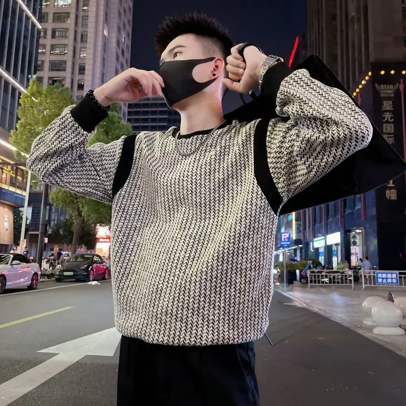Áo Len Nam, Thương Hiệu Thời Trang Pu Shuai, Cổ Tròn, Áo Dài Tay, Bộ Sưu Tập Xuân Thu, Quần Áo Mới, Quần Áo Mùa Thu, Áo Lớp Nền Bên Trong, Năm 2025