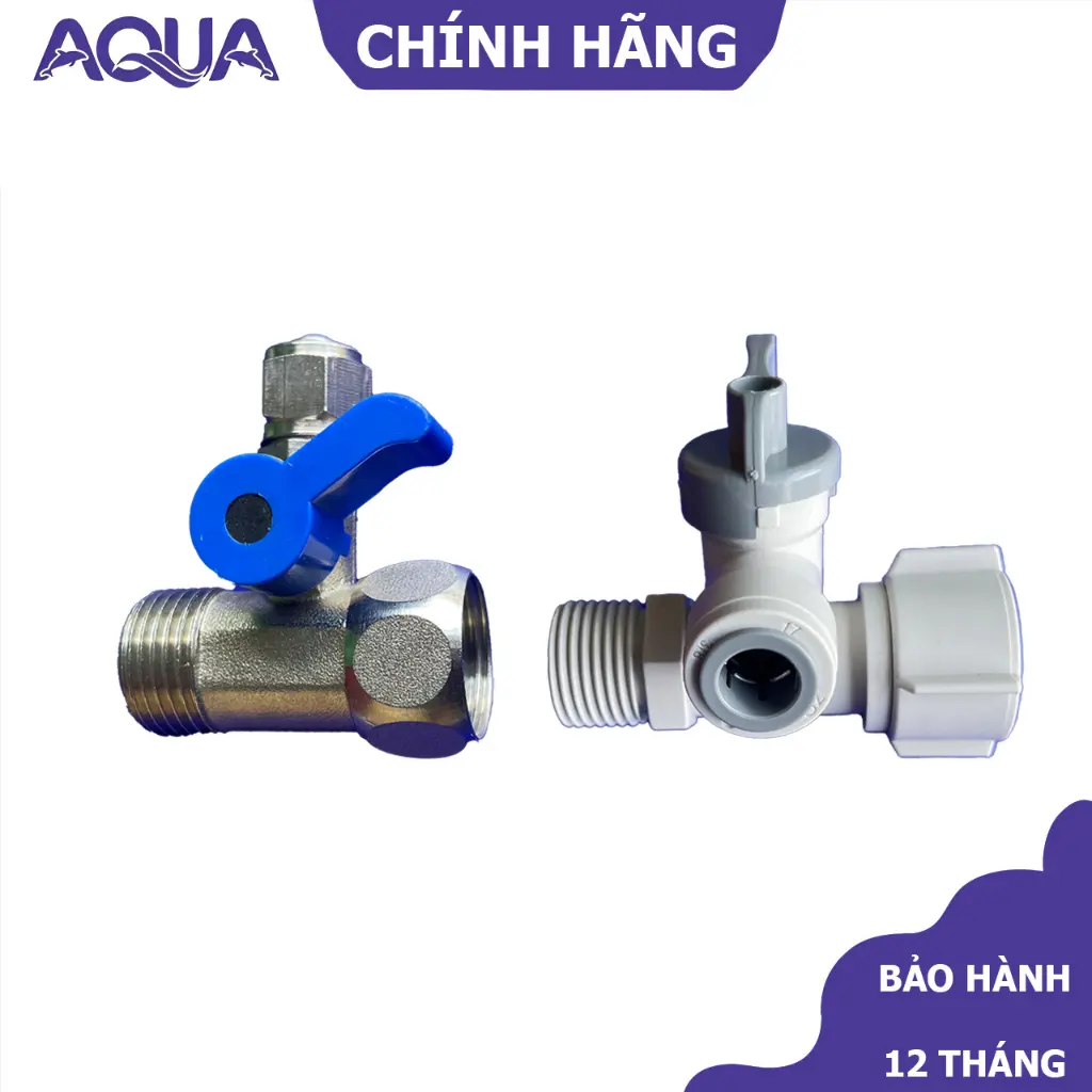 Van chia nước đầu nguồn, van cấp nước máy lọc nước - ren 21 ra ống 6mm 10mmn