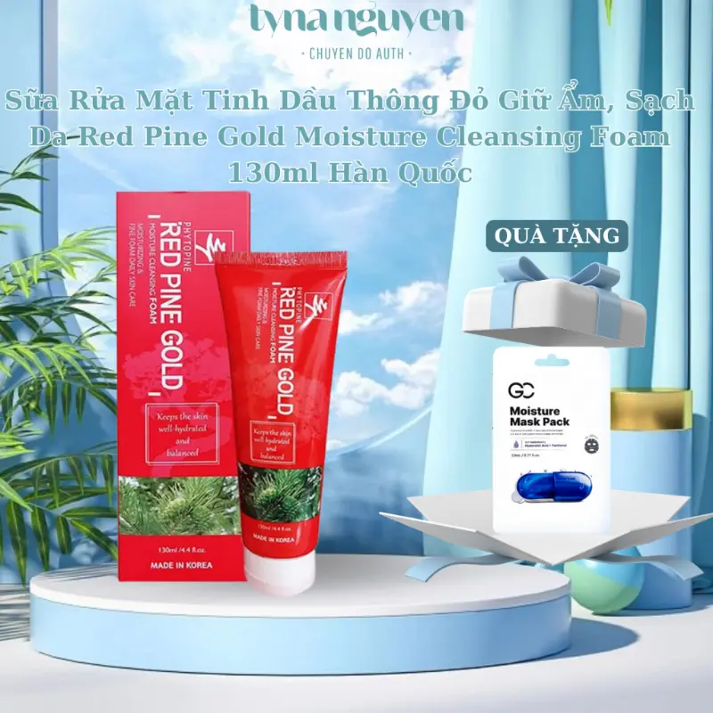 Sữa Rửa Mặt Tinh Dầu Thông Đỏ Giữ Ẩm, Sạch Da Red Pine Gold Moisture Cleansing Foam 130ml Hàn Quốc
