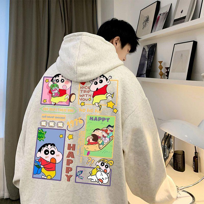 Product Introduction of Áo Nỉ Có Mũ Trùm Đầu, Phong Cách Hip-Hop Mỹ, Shin-chan Bút Chì Màu, Dành Cho Nam Và Nữ, Thích Hợp Cho Học Sinh, Thời Trang Thu Đông, Dáng Rộng Vừa Vặn, Áo Khoác Ins, Thích Hợp Cho Các Cặp Đôi 14