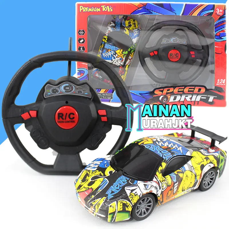 MAINAN ANAK MURAH MOBIL RC DRIFT STEERING PR-17675 MAINAN ANAK SETIRAN MOBIL REMOTE CONTROL DRIFTING RACER Baterai Plastik