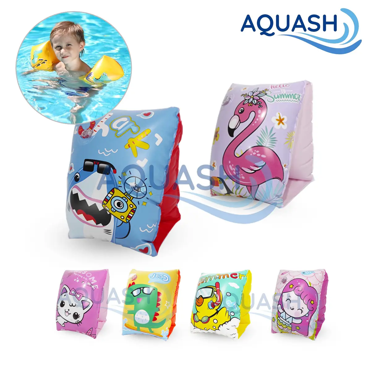 Ban Renang Pelampung Lengan Tangan Anak Usia 3, 4, 5, 6 Tahun Ukuran 25cmx15cm Karakter Hewan