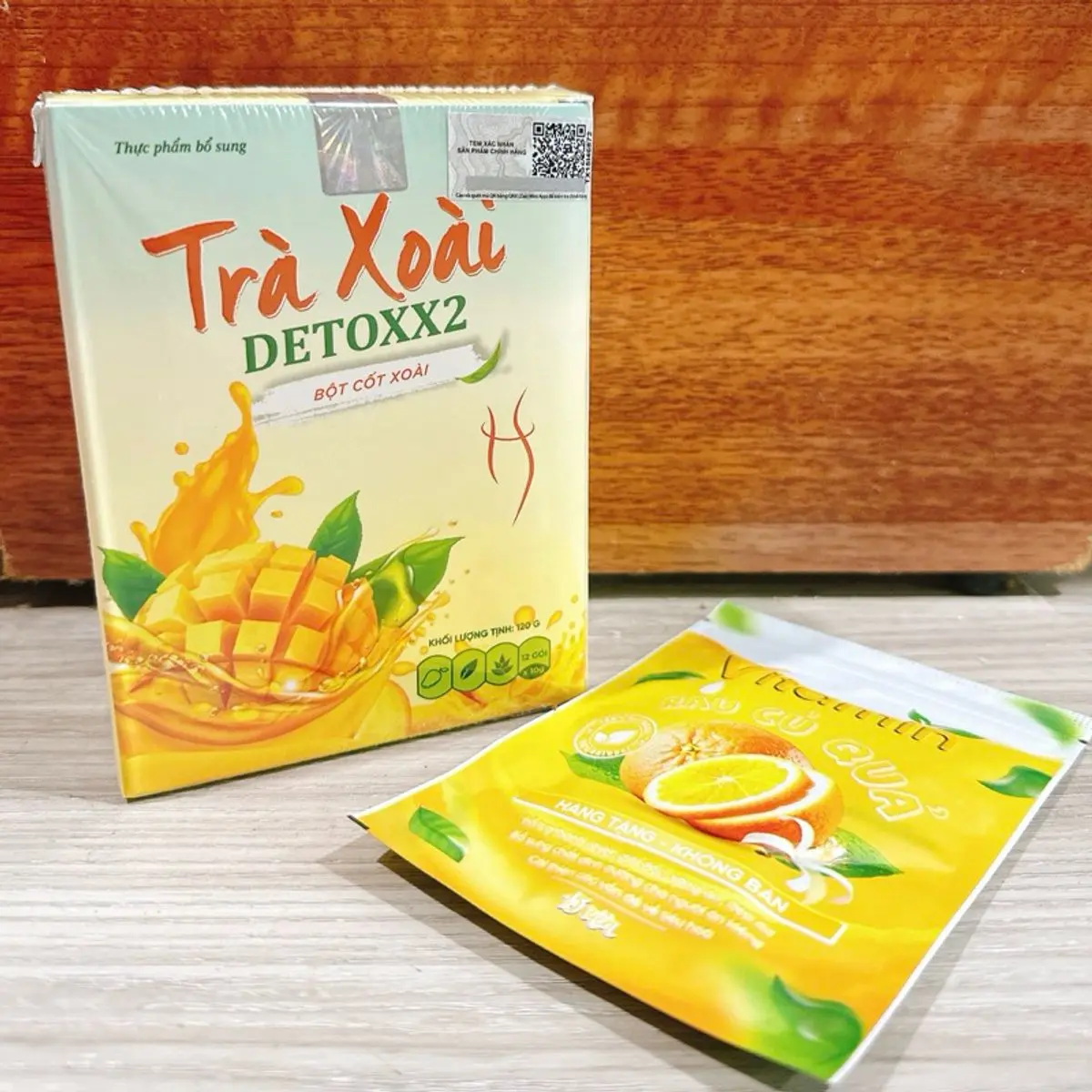 Trà Thảo Mộc tự nhiên Hương Xoài - 1 Hộp có 12 gói