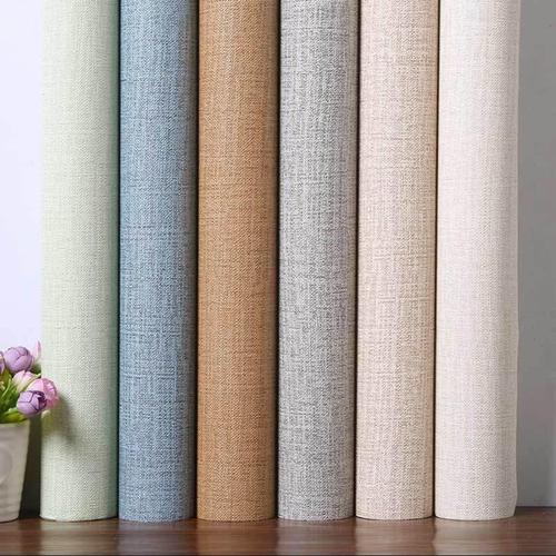 Wallpaper Dinding Linen Foam Wallpaper Linen Stiker Dinding Linen - Damask  Kuning 50cm X 280cm