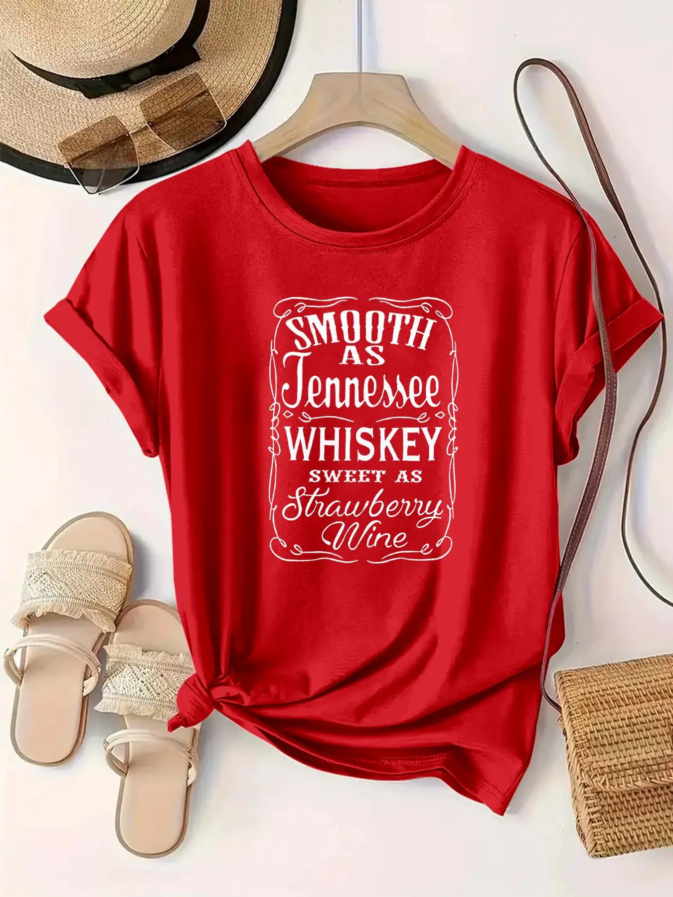 【Plus Size】 Letter Print Round Neck Tee, Casual Short Sleeve T-shirt for Summer, Women's Plus Clothing for Daily Wear