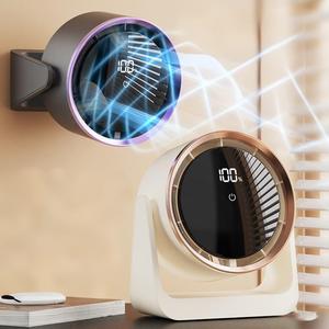 Usb Rechargeable Desktop Fan, 1 Count Multifunctional Digital Fan with Night Light, Household Fan for Cooling & Decorating, Portable Fan