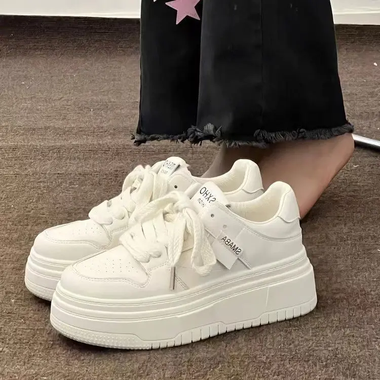 Platform White Shoes Women's Comfortable Flat Autumn New Fashion Ins Student Casual Shoes Sports Board Shoes