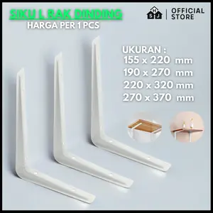Siku L Rak Dinding Putih / Braket Siku Penyangga Rak Dinding Ambalan Gantung