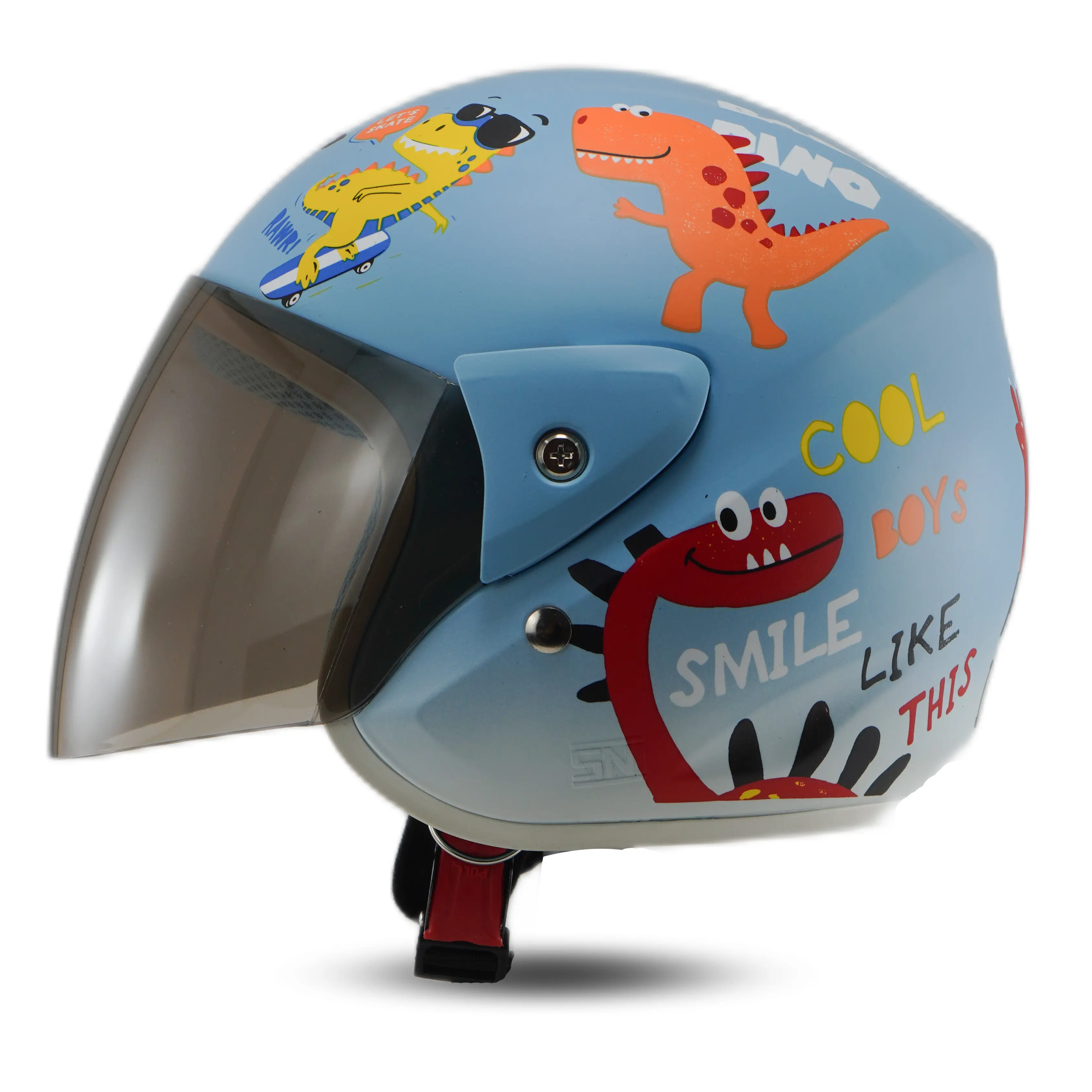 Helm Anak Karakter Kartun Motif Lucu Dino Kaca Motorcycle