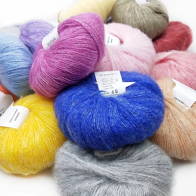 Mohair-Sợi Đan Cho Nữ, Khăn Choàng, Sợi Len, Thủ Công, Tự Làm, 0.9Mm X 260
