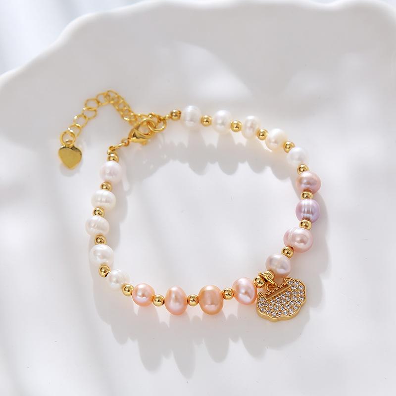 Vòng Tay Ngọc Trai Nước Ngọt, Thiết Kế Một Mảnh Trang Trí Ngọc Trai Baroque Zhen, Kệ Trang Sức Nhỏ Thích Hợp Cho Người Nổi Tiếng Trên Internet, Bán Trực Tiếp 3