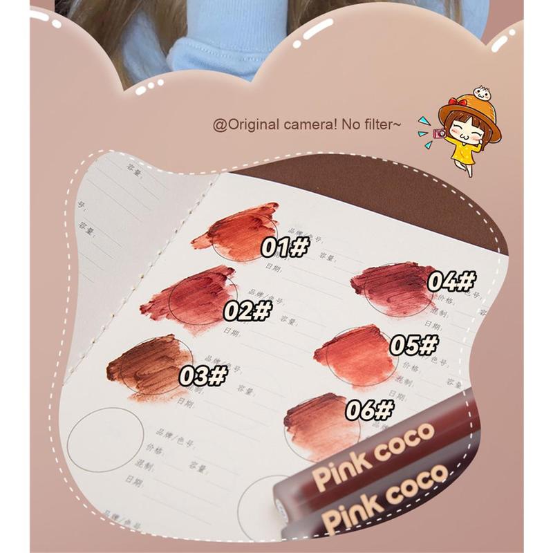 Son Kem Bùn, Pink Coco, 6 Màu Có Sẵn, Kết Cấu Lì Không Thấm Nước, Hiệu Ứng Bùn 7