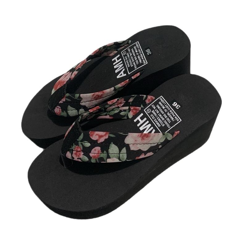 Dép kẹp xốp bản to quai vải hoa hồng 3cm - 5cm - 7cm - 9cm - 12cm ( chân tròn, đầy tăng 1 size)