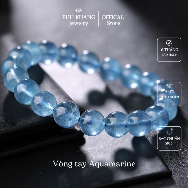 Vòng Tay Đá Aquamarine, Màu Xanh Dương, Size Nam Nữ
