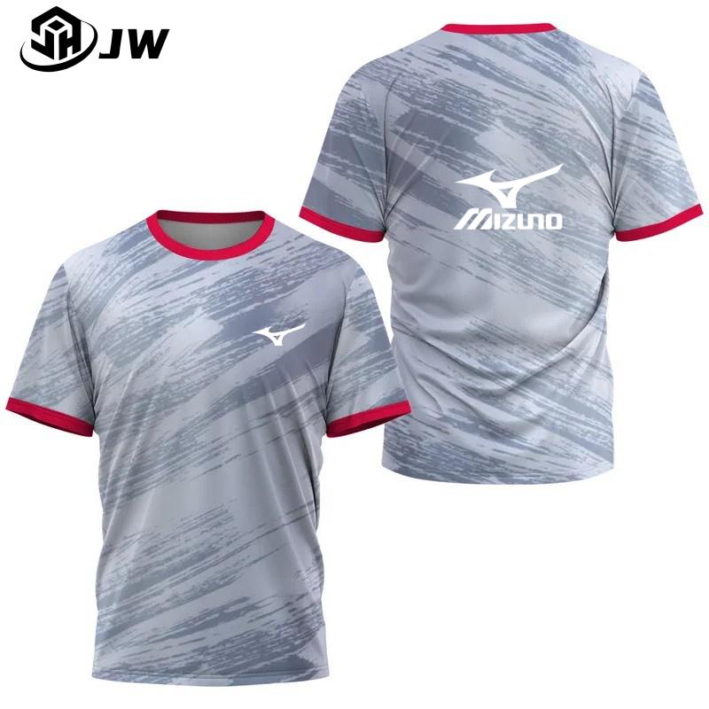 Sản Phẩm Mới Bán Chạy, Thoải Mái Cho Các Môn Thể Thao Ngoài Trời, Mizuno, In 3D, ngắn Tay Cổ Tròn, In Tên Và Số Tùy Chỉnh Miễn Phí Top Nam Sport Áo Thun 2