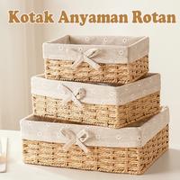 Gambar Keranjang Rotan Penyimpanan Box/Keranjang Penyimpanan Keranjang Makanan Ringan Kotak/Penyimpanan Kosmetik Kotak - gaya kupu-kupu-S dari Vixplorn MALL Kab. Tangerang 3 Tokopedia