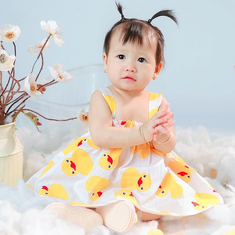 Set đồ bộ 2 dây cho bé gái 3-15kg, vải Cotton mềm mại, thoáng mát Sandal Dép Sandal 3