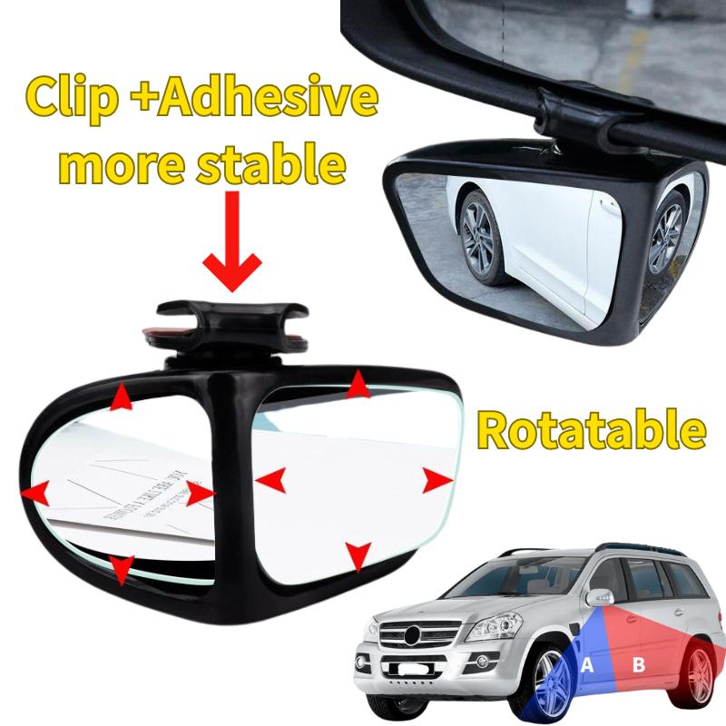 【24-hour shipping+free shipping+COD】360 Degree HD Car Blind Spot Mirror Rotatable Adjustable 2 Side Wide Angle Exterior Automobile Rear View Mirror Parking Mirror 1
