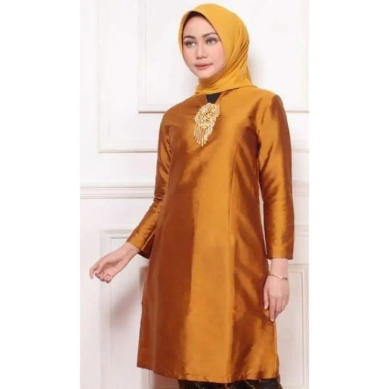 BEST SELLER//REALPICT ATASAN KEBAYA TUNIK TAFETA//TUNIK TAFETA FATIMAH//ATASAN TUNIK PADANG Polos Wanita 2