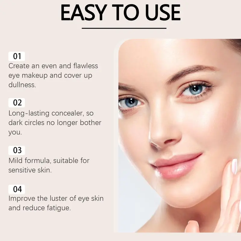 Long Lasting Concealer Set, 4 Counts/set Lightweight Concealer, Natural Concealer, Makeup Accessories, Cosmetic Product for Women & Girls, Foundation 5