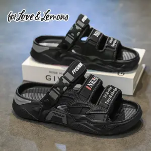 For Love & Lemons Sandal Pria Gaya Korea Fashion Kasual Nyaman Dipakai Harian YUTU Sol Tebal Anti Selip Trend 2025 Kulit Sintetis Berkualitas