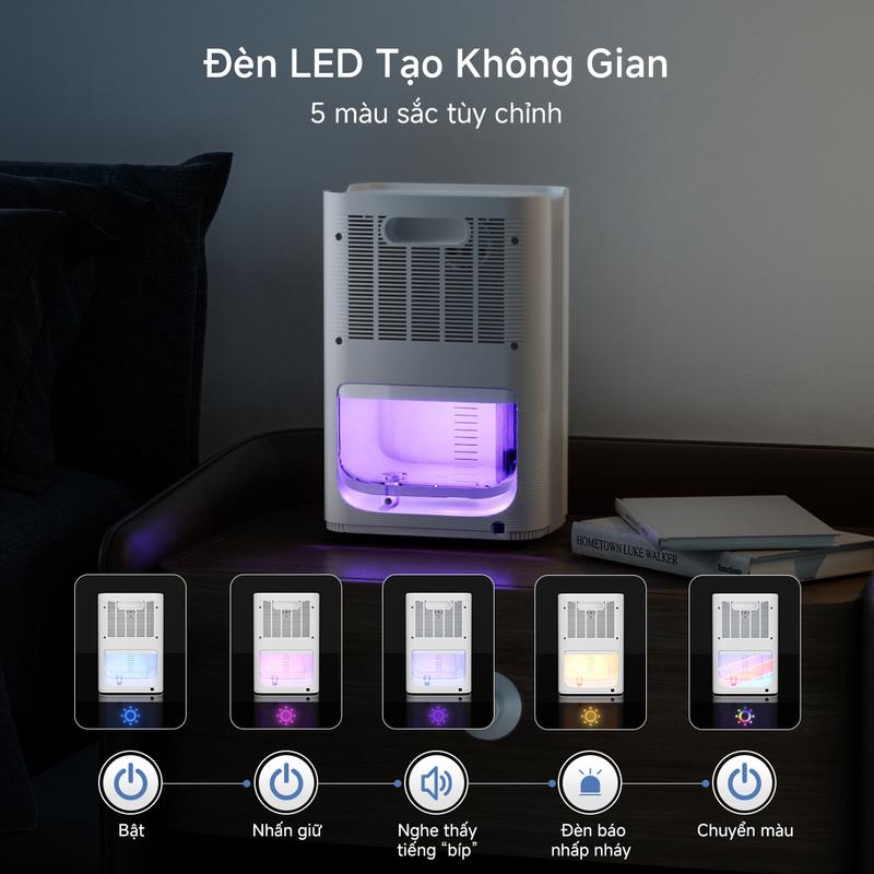 Product Introduction of SimplusVN Máy Hút Ẩm CUSH004 Công Suất Hút 500ml/ngày, Dung Tích Bình Chứa 1L, Phù Hợp Cho Phòng 40-60M2, Công Nghệ Hút Ẩm Bán Dẫn Thông Minh, Màn Hình Cảm Ứng, Tiết Kiệm Năng Lượng, Độ Ồn Thấp,Bảo Hành 1 Năm Chỉ Đổi Không Sửa 17