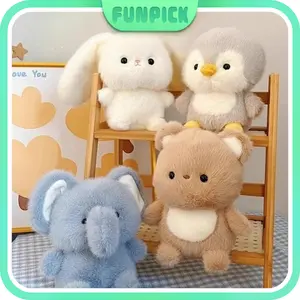 [Ready]Lucu Hewan Kelinci / Anak Anjing / Beruang Boneka Boneka Mewah Mainan Ornamen Boneka Gadis Hadiah -16 cm