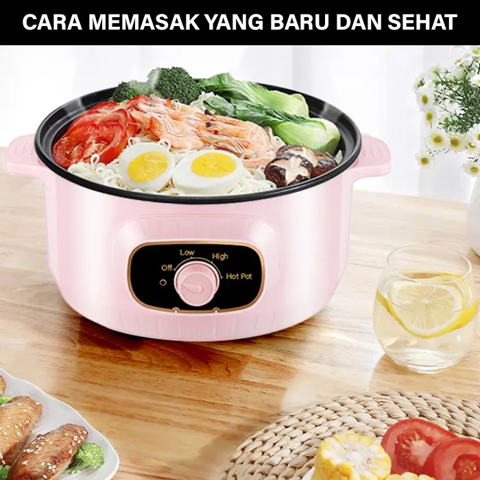 [COD] GM Bear Panci Listrik Serbaguna 22cm-Multifunction Electric Cooking Pot 1226 2