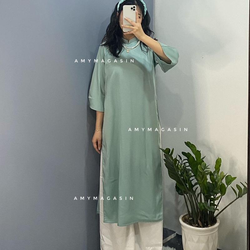Áo dài lụa Vịnh Xuân dáng cách tân 3