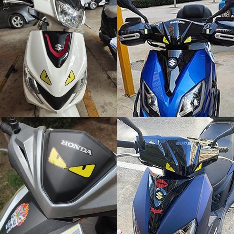 Reflective Demon Eyes Motorcycle Sticker Funny Stickers Hokage Cartoon Eyes Body Decal Waterproof Decoration Motorbike Styling Accessory 6