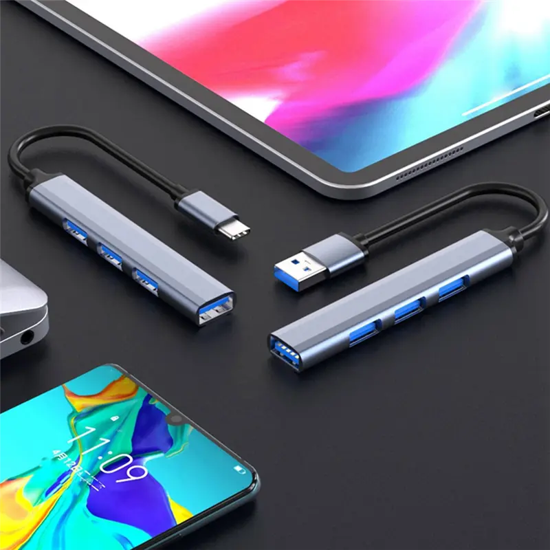 4 Ports USB Hub Splitter Multi Hub Type C to USB 3.0 Adapter USB Several Ports Power Adapter
