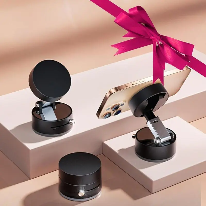 Multifunctional Vacuum Suction Cup Phone Holder, 1 Box Foldable Retractable Phone Holder, Double-sided Magnetic Phone Holder, Phone Accessories, Stand
