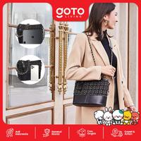 Gambar Goto Living X Mak San [Paket Bundling 2 In 1] Botol Minum Tumbler BT21 Sport Tahan Panas Dingin 1200ML + Sling Bag Tas Selempang Wanita Rajut #CR - D7 BLACK dari Goto Living Kota Tangerang 5 Tokopedia