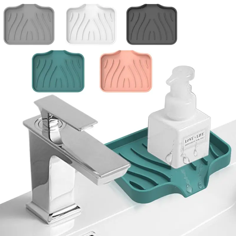 Suction Cup Soap Dish for Bathroom/Shower Portable Leaf Soap Holder/Silicone Sponge Tray for Kitchen Bathroom Accessories